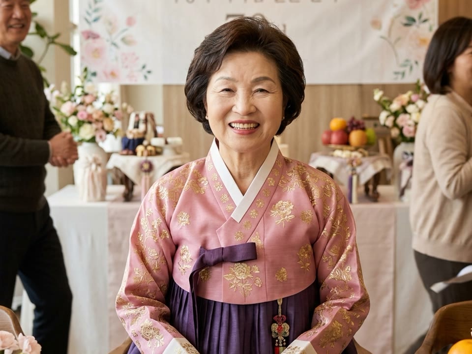 장면 1: 젊은 시절 결혼식 날의 단정한 모습