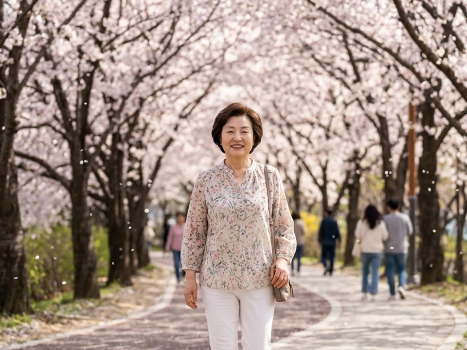 장면 2: 가족 나들이에서 손주와 함께 웃는 모습